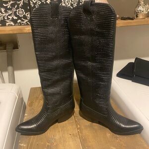 Calvera black leather cowboy style